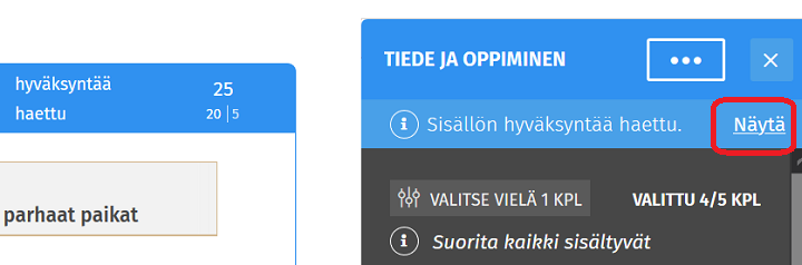 Kuvakaappaus Sisun käyttöliittymästä.