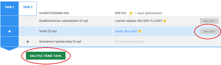 Kuvakaappaus Sisun käyttöliittymästä.