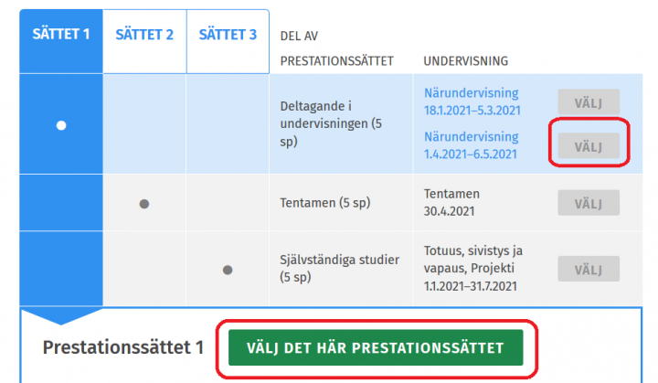 Skärmdump: studiekalender