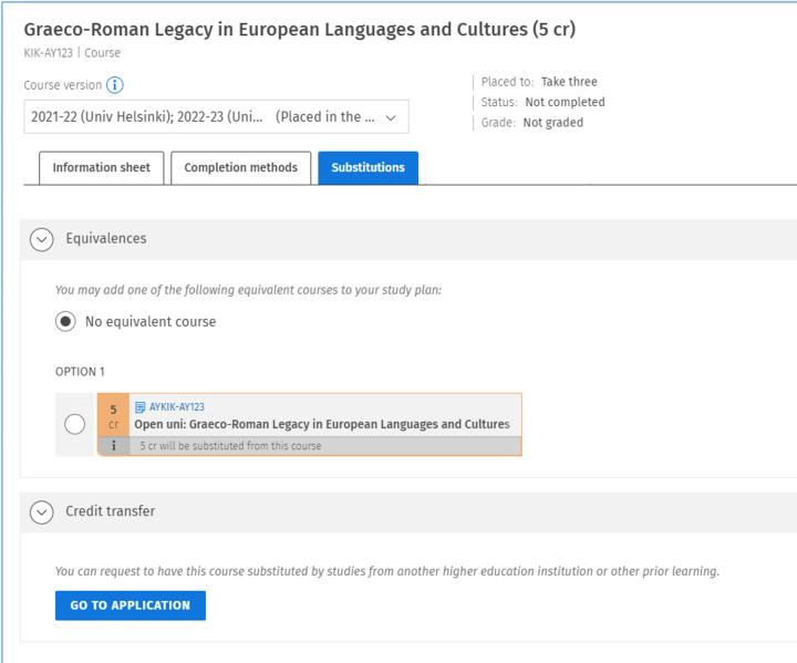 Screenshot: course brochure