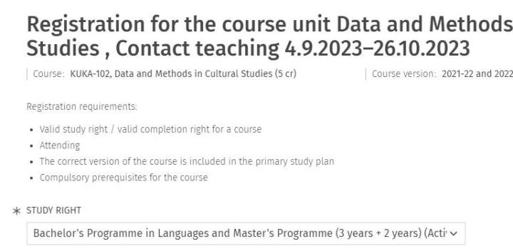 Screenshot of registration requirements in the window for registration confirmation.
