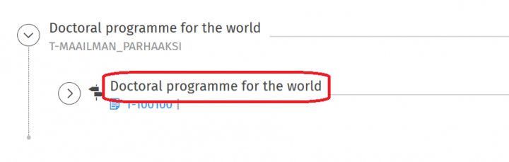 Screenshot: editing the study plan