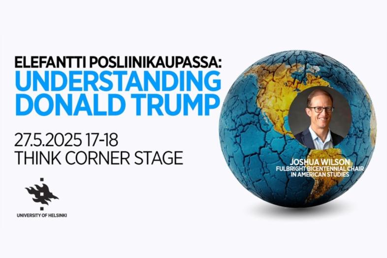 Tapahtuman nimi ja aika sekä Joshua Wilsonin kuva maapallon edessä.