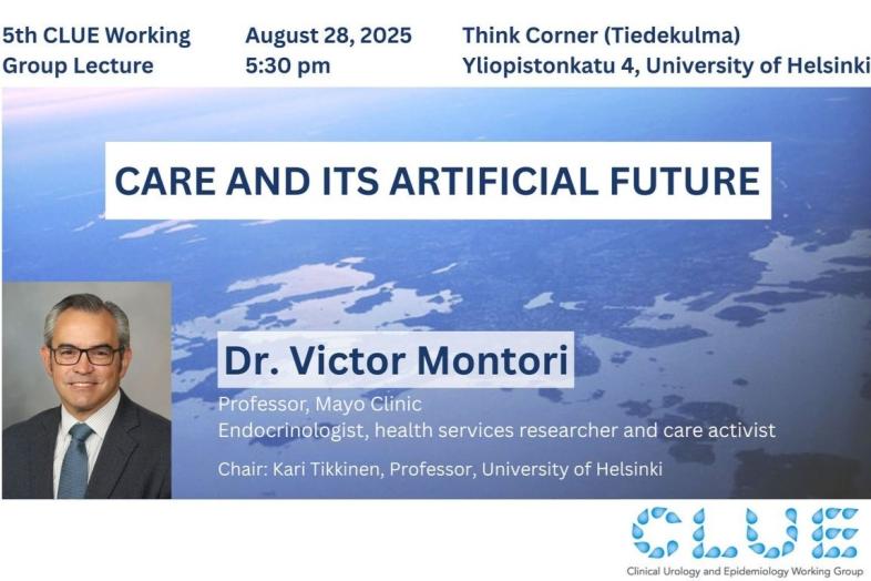 Victor Montorin valokuva sekä yleisöluennon perustiedot, jotka kerrottu myös tiedotetekstissä.