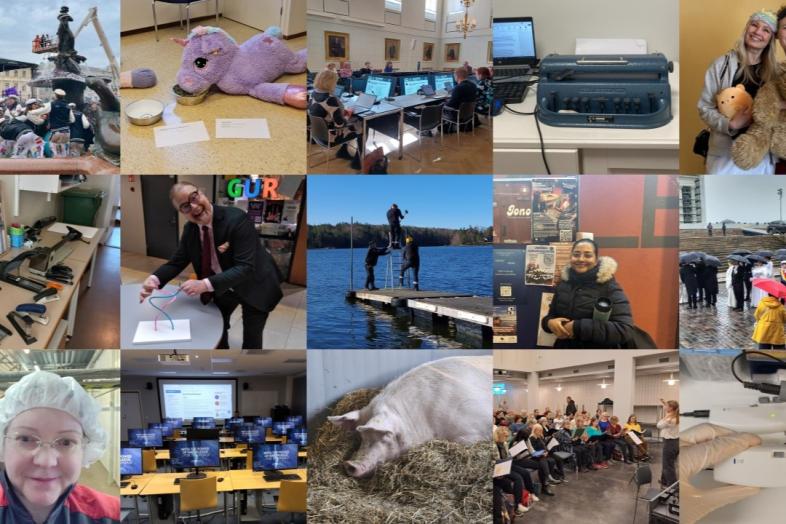 Kollaasissa yhteisön tallentamaa arkea yliopistolla.