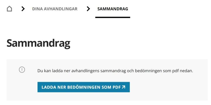 Klicka på Ladda ner bedömningen som pdf
