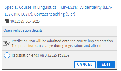 Prediction, you will admitted