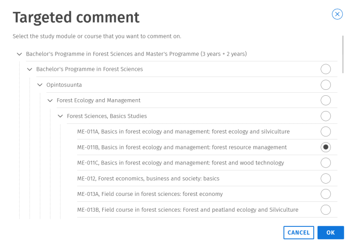 Adding a targeted comment
